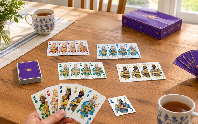 Five Crowns, a hand of cards on a dining table