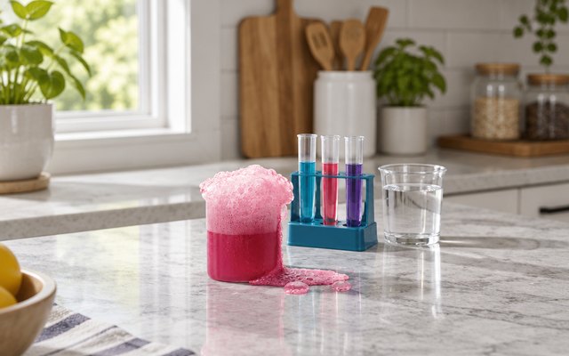 National Geographic Magic Chemistry Set, on a kitchen counter