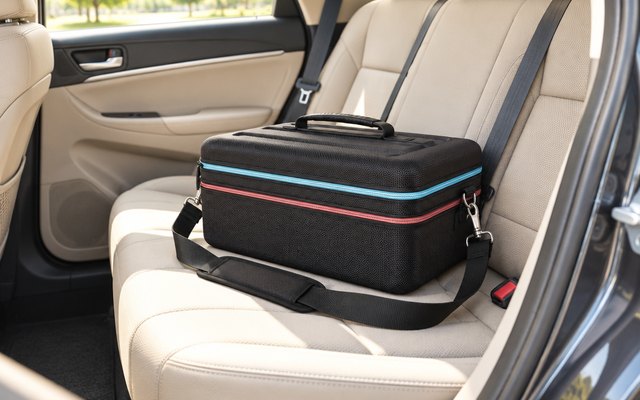 iVoler all-in-one case, on the back seat of a car