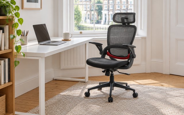 SIHOO B100 SE office chair, at a desk in a bright home office